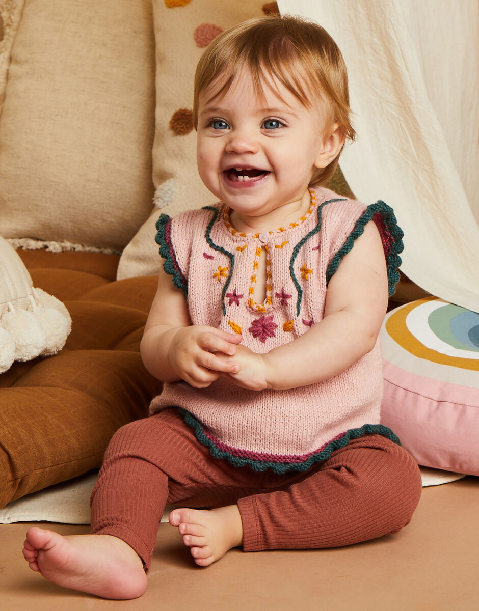 Knitting Pattern 5510 - FLOWER POWER TWINSET IN SNUGGLY 4 PLY