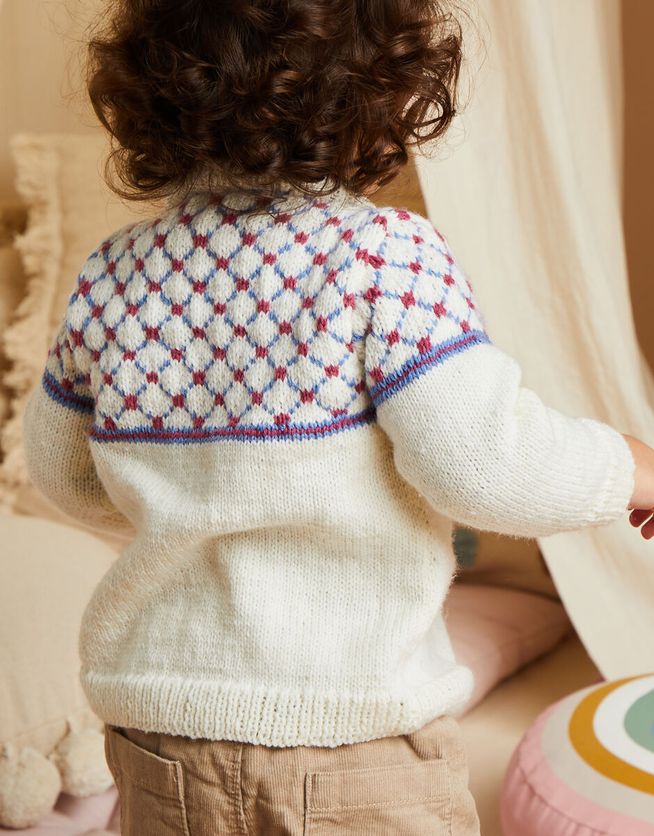 Knitting Pattern 5515 - PLAID & PLAIN CARDIGAN IN SNUGGLY 4 PLY