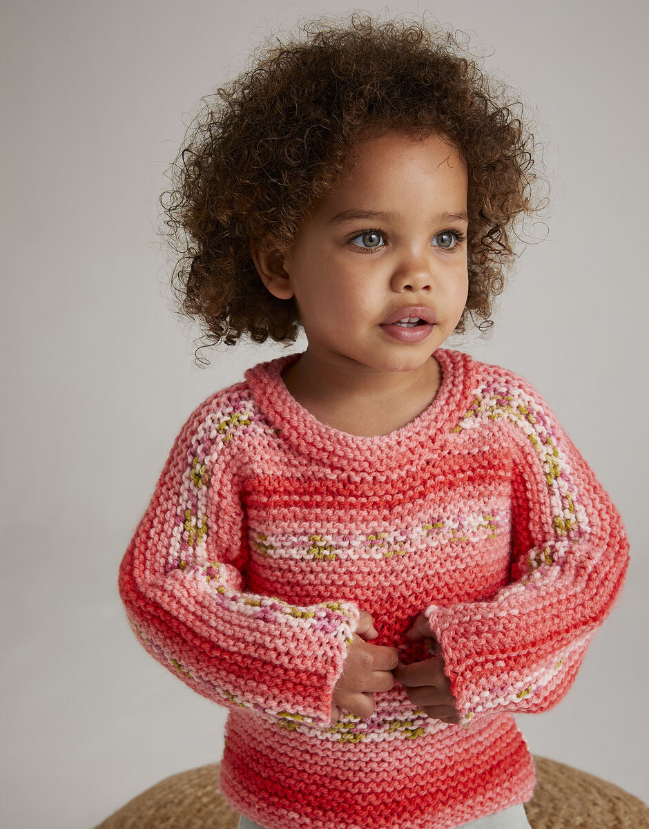 Knitting Pattern 5573 - FLOWER SHOW SWEATER IN HAYFIELD BABY BLOSSOM CHUNKY