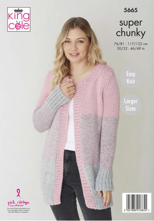Knitting Pattern 5665 - Jackets Knitted in Timeless Classic Super Chunky