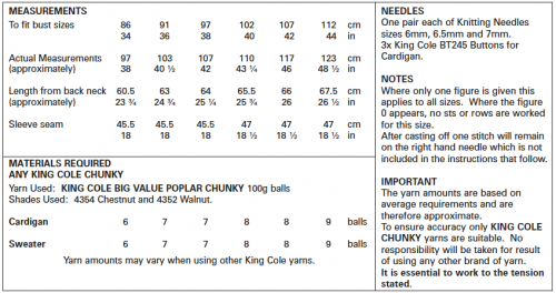 BEST SELLER - Knitting Pattern 5676 - Cardigan & Sweater Knitted in Big Value Poplar Chunky