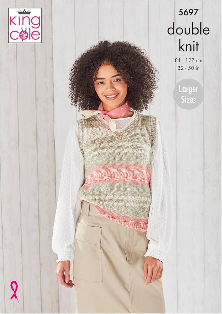 Knitting Pattern 5697 - Round & V-Neck Tanks Knitted in Fjord DK