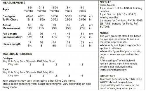 Knitting Pattern 5775 - Cardigan and Tunic: Knitted in Baby Pure DK