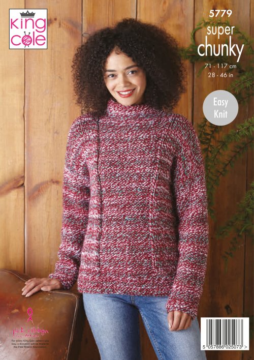 Knitting Pattern 5779 - Jacket & Sweater Knitted in Christmas Super Chunky