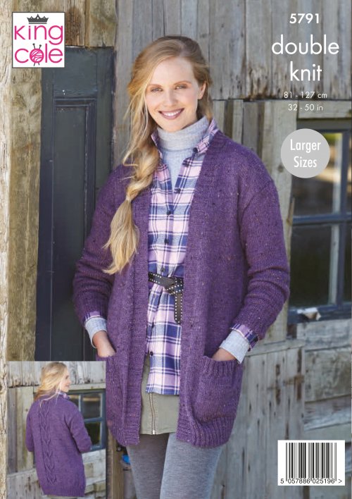 Knitting Pattern 5791 - Cardigans Knitted in Homespun DK