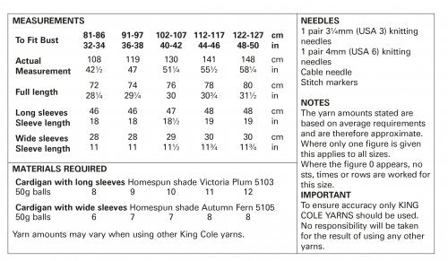 Knitting Pattern 5791 - Cardigans Knitted in Homespun DK