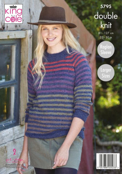 Knitting Pattern 5795 - Round & High Neck Sweaters Knitted in Homespun DK