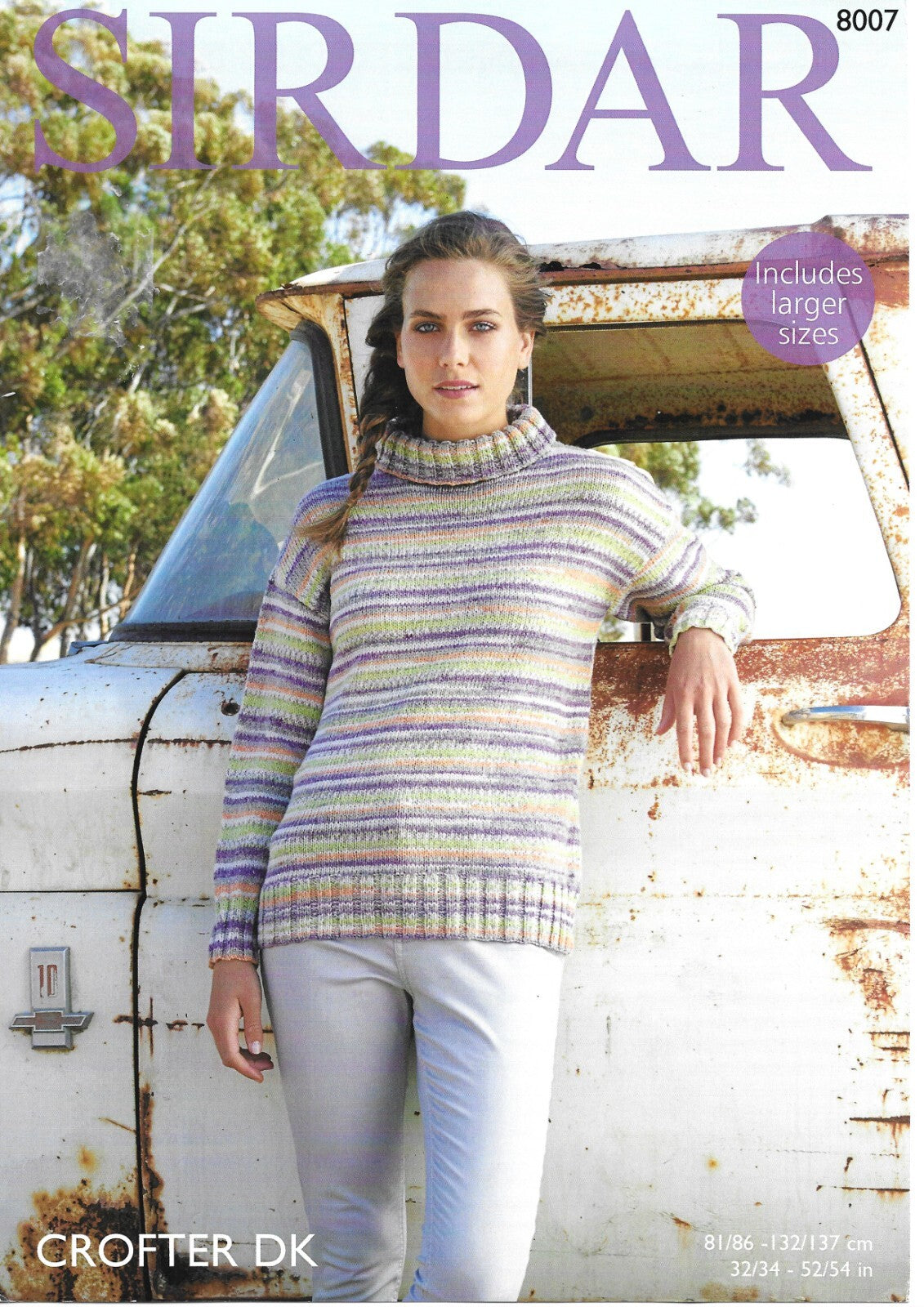 Knitting Pattern 8007 - Cowl Neck Sweater in Crofter DK