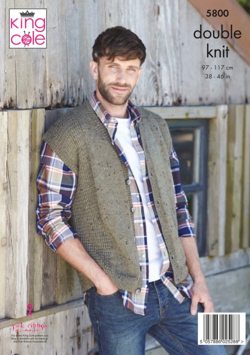 Knitting Pattern 5800 - Waistcoat & Tank Knitted in Homespun DK