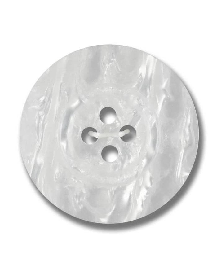 4 Hole Button - 18mm - Marbled White