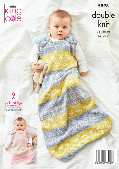 Knitting Pattern 5898 - Baby Set Knitted in Fjord DK