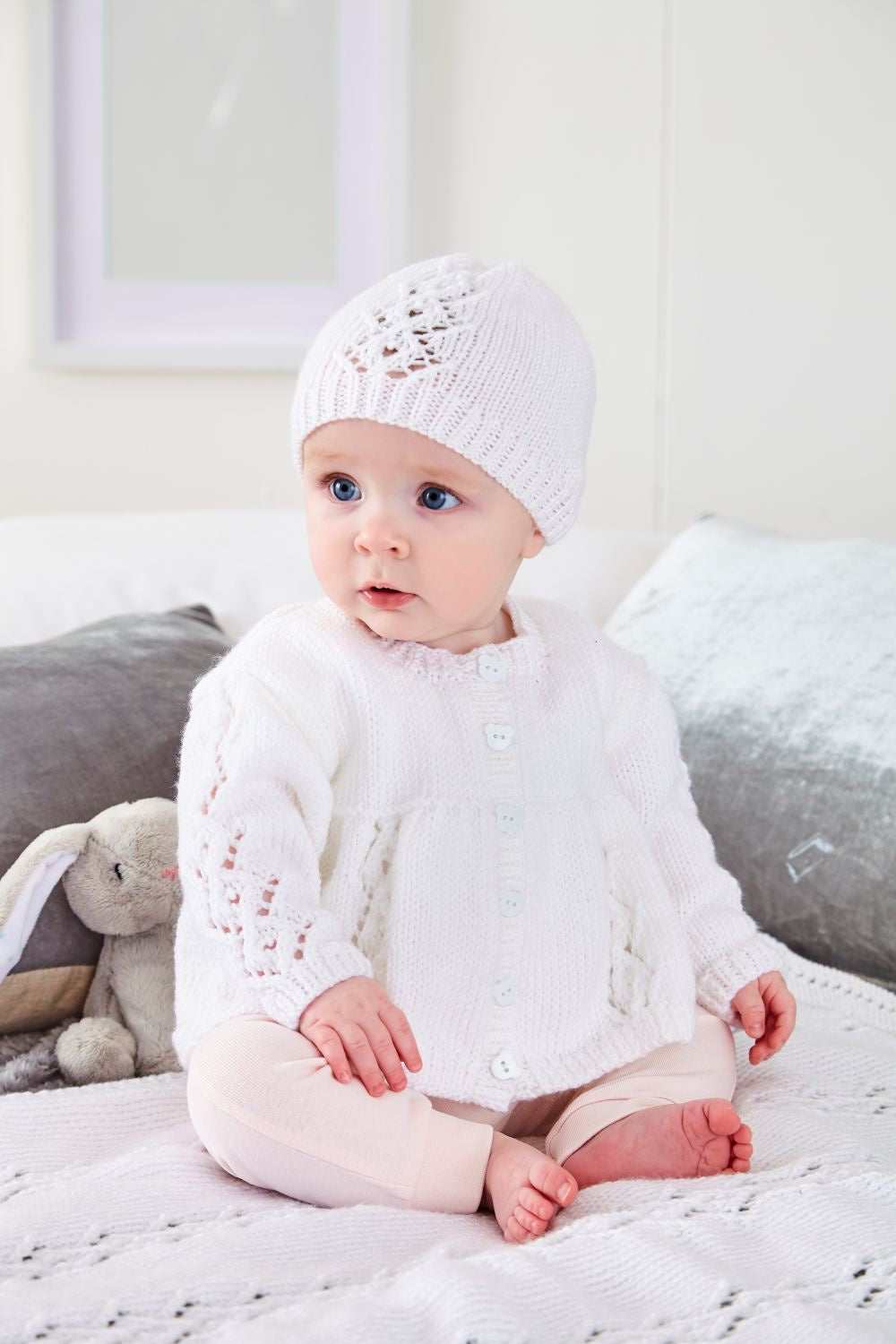 Knitting Pattern 5927 - Matinee Coat, Hat & Blanket Knitted in Cherished DK