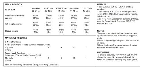 Knitting Pattern 5995 - Cardigans Knitted in Homespun Prism DK