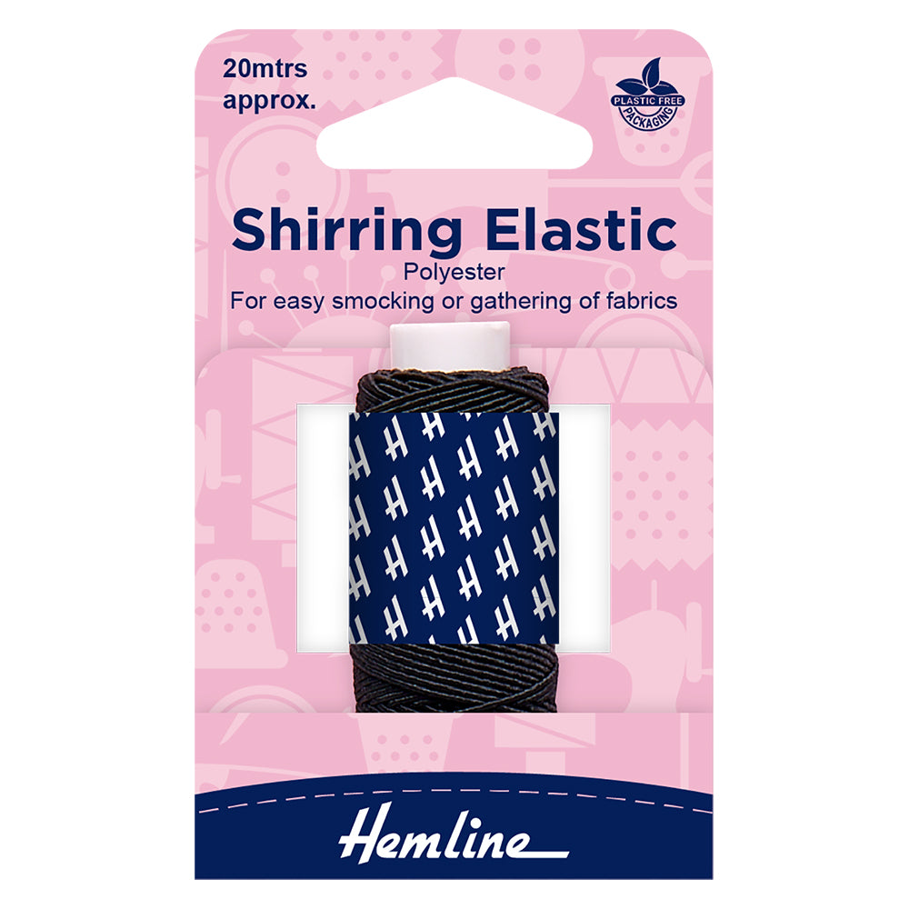 SHIRRING ELASTIC - 20m x 0.75mm - 2 Colours Available