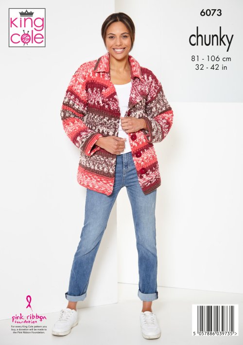 Knitting Pattern 6073 - Cardigan & Poncho Knitted in Nordic Chunky