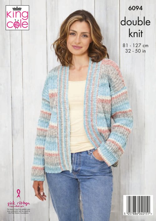 Knitting Pattern 6094 - Sweater & Jacket Knitted in Bramble DK