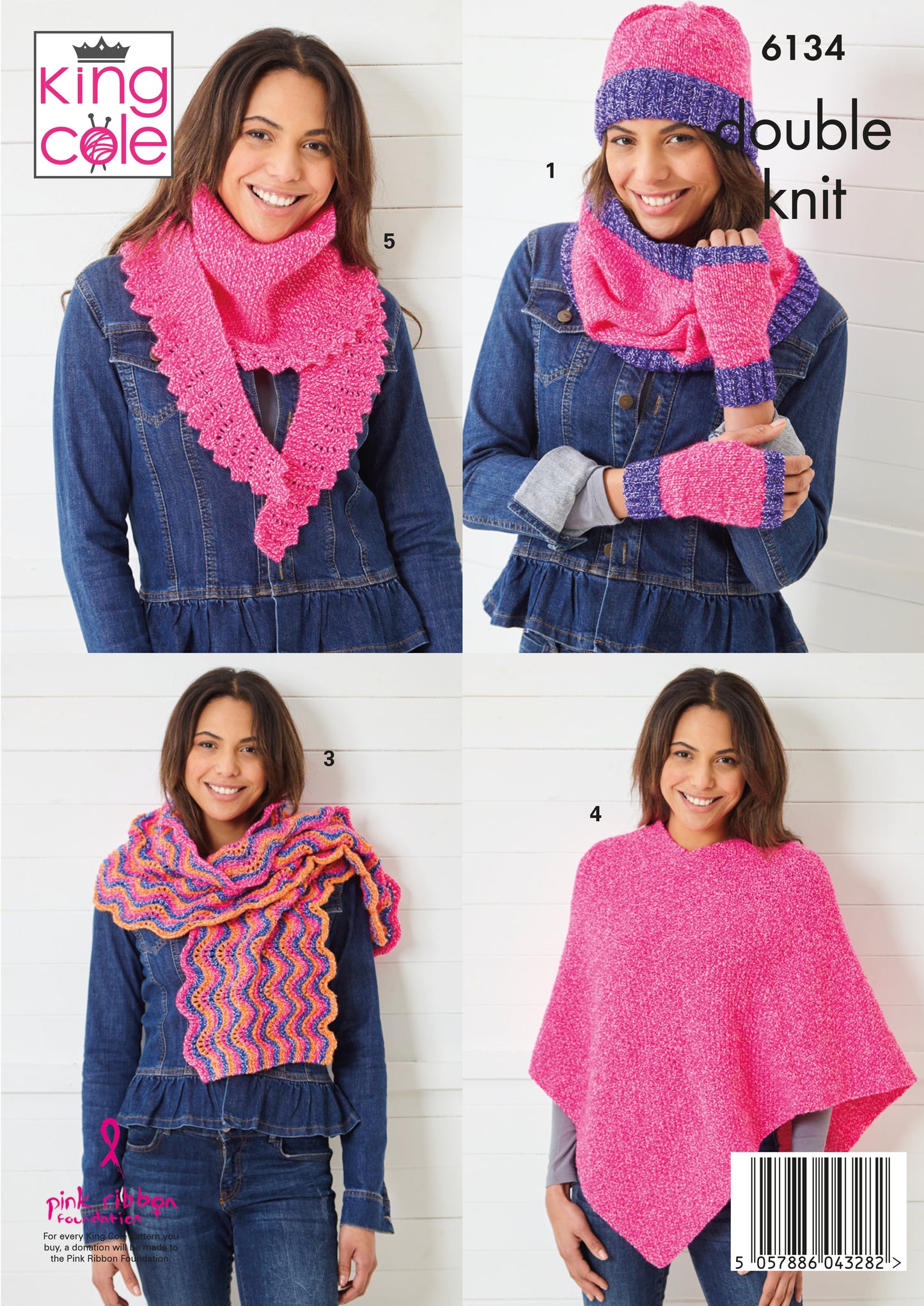 Knitting Pattern 6134 - Accessories Knitted in Pricewise Twirly DK