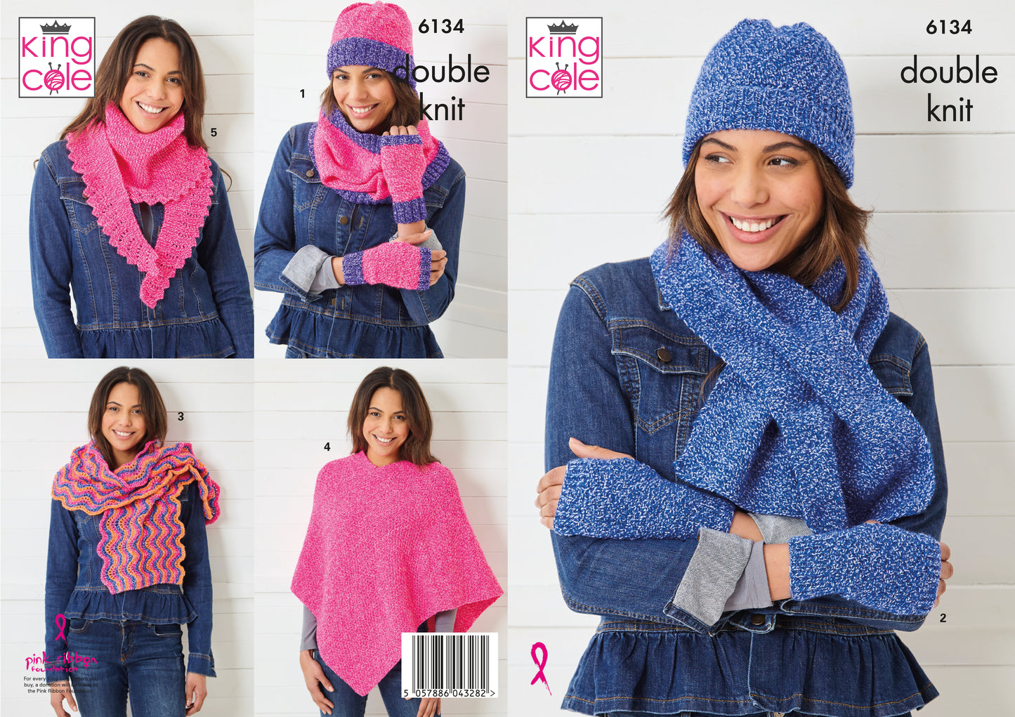 Knitting Pattern 6134 - Accessories Knitted in Pricewise Twirly DK