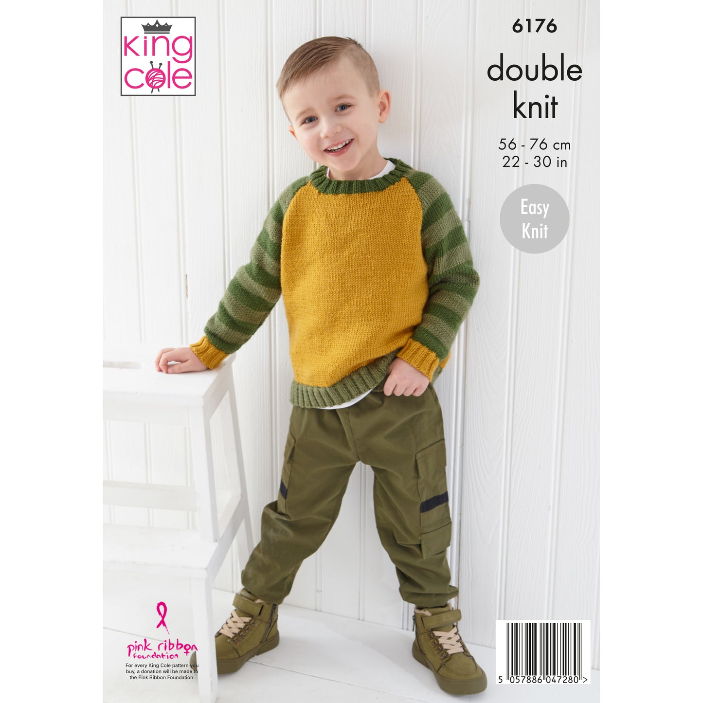 Knitting Pattern 6176 - Children’s Sweater and Hoodie: Knitted In King Cole Cherished DK