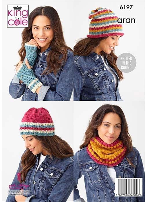 Knitting Pattern 6197 - Accessories Knitted in Fashion Aran