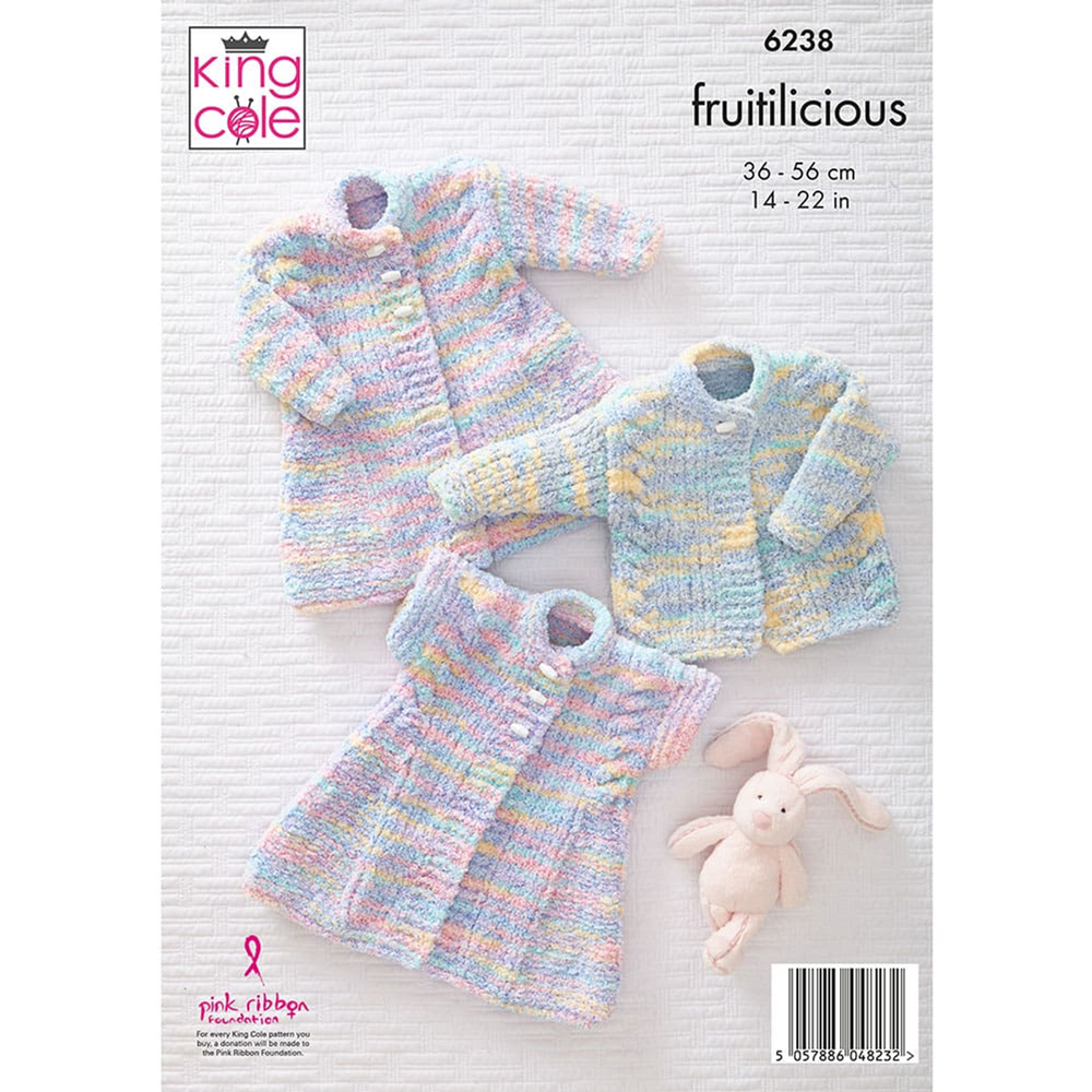 Knitting Pattern 6238 - Jacket, Cardigan and Waistcoat in Fruitilicious Chunky