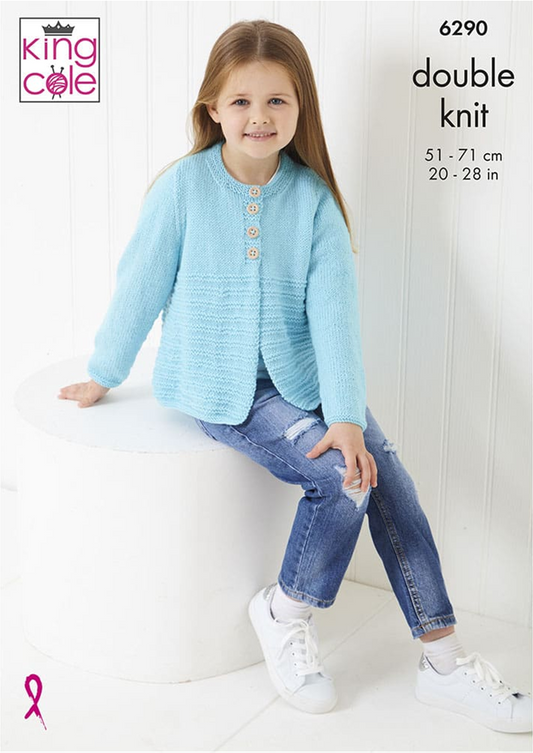 Knitting Pattern 6290 - Cardigan and Sweater knitted in Comfort Baby DK