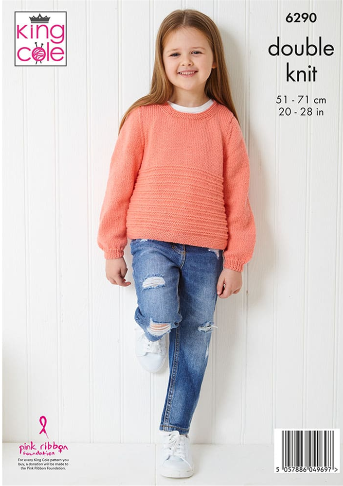Knitting Pattern 6290 - Cardigan and Sweater knitted in Comfort Baby DK