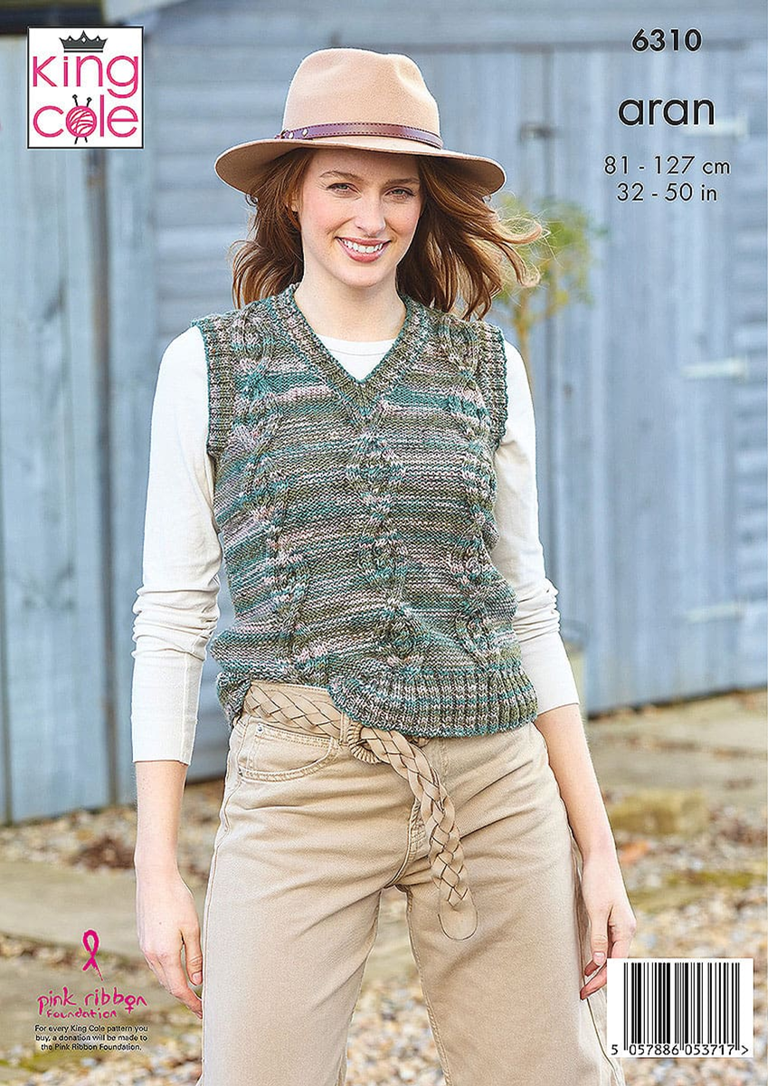 Knitting Pattern 6310 - Tank and Cardigan knitted in Homespun Prism Aran