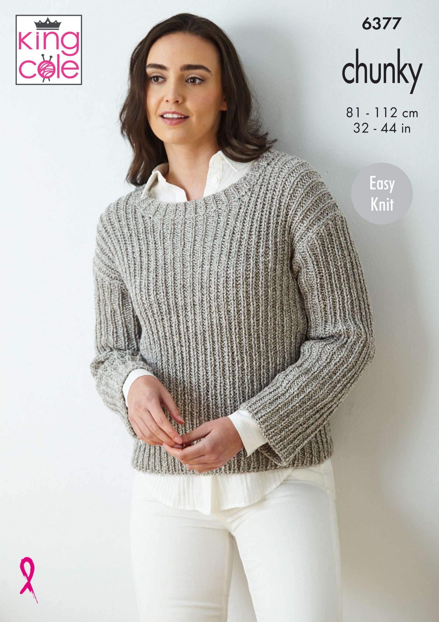 Knitting Pattern 6377 - Sweater and Waistcoat knitted in Simply Denim Chunky