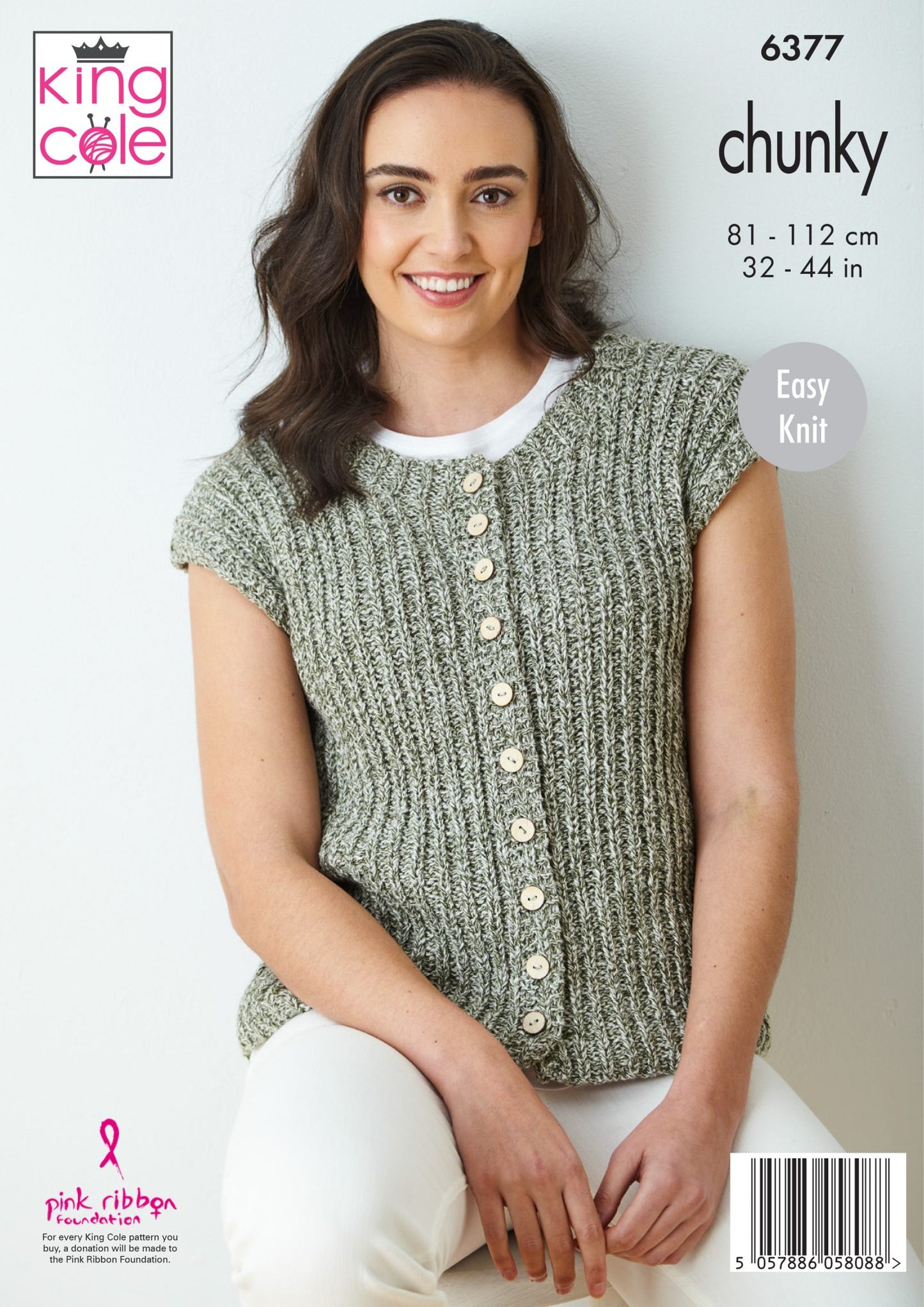 Knitting Pattern 6377 - Sweater and Waistcoat knitted in Simply Denim Chunky