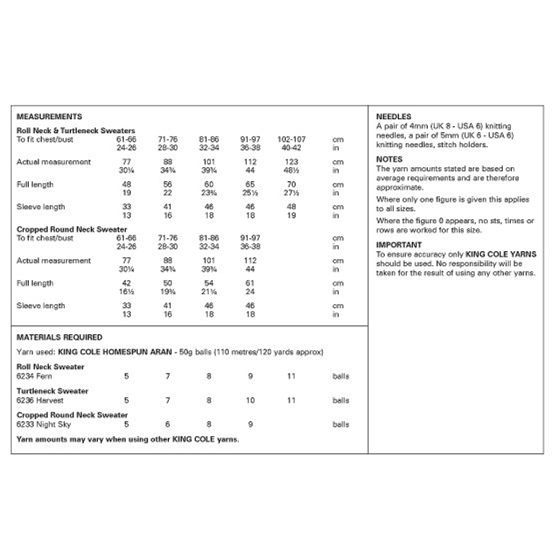 Knitting Pattern 6418 - Family Sweaters in Homespun Aran