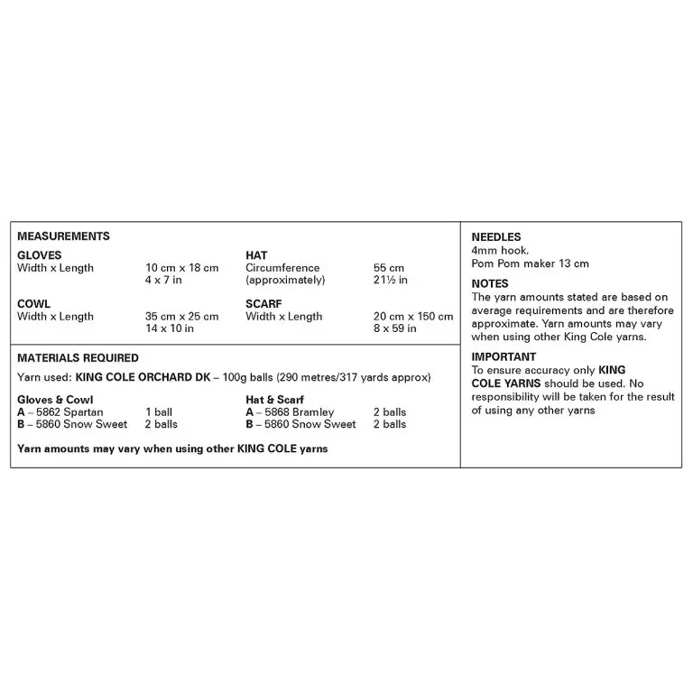 Crochet Pattern 6439 - Accessories crocheted in Orchard DK