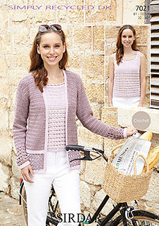 Crochet Pattern 7021 - Cardigan & Top in Simply Recycled DK