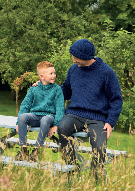Knitting Pattern 7055 - Sweater & Hat in Supreme Super Chunky