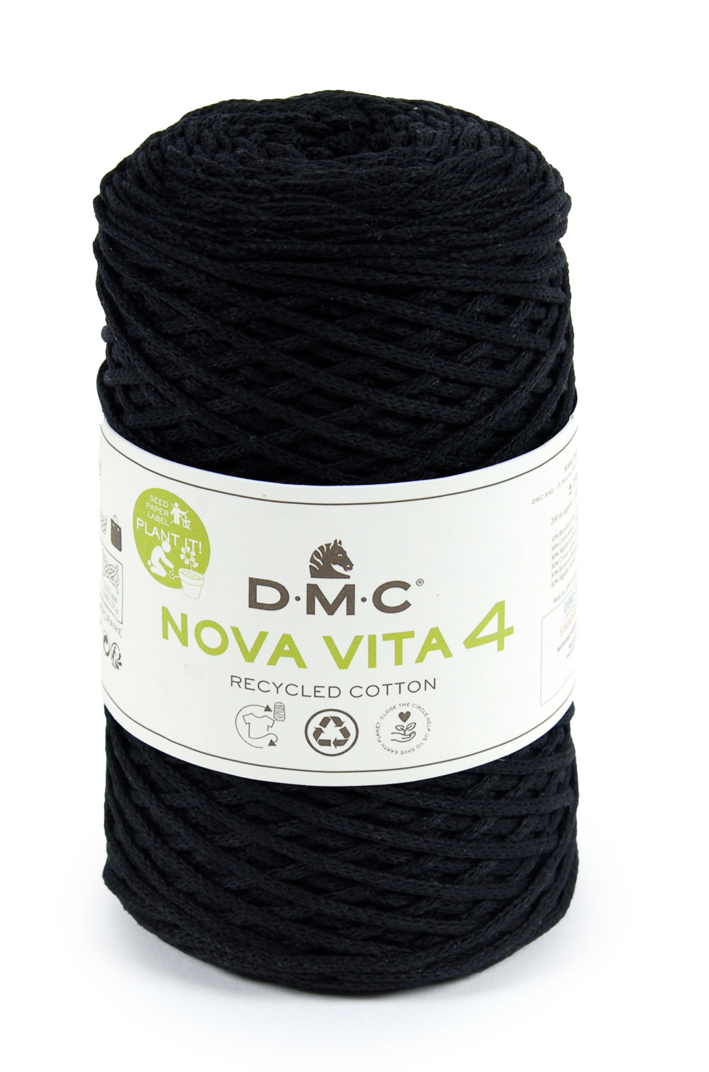 NOVA VITA 4 - Recycled Cotton for Macrame, Knitting & Crochet - PLAIN COLOURS