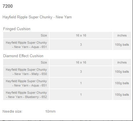 Knitting Pattern 7200 - Cushions in Ripple Super Chunky