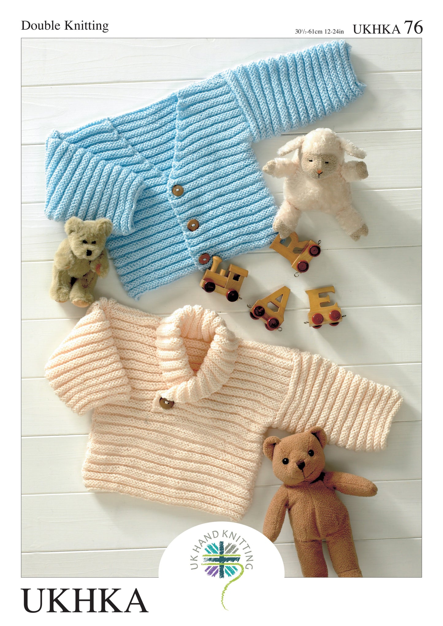 Knitting Pattern UKHKA/76 - Baby Cardigan & Sweater in DK