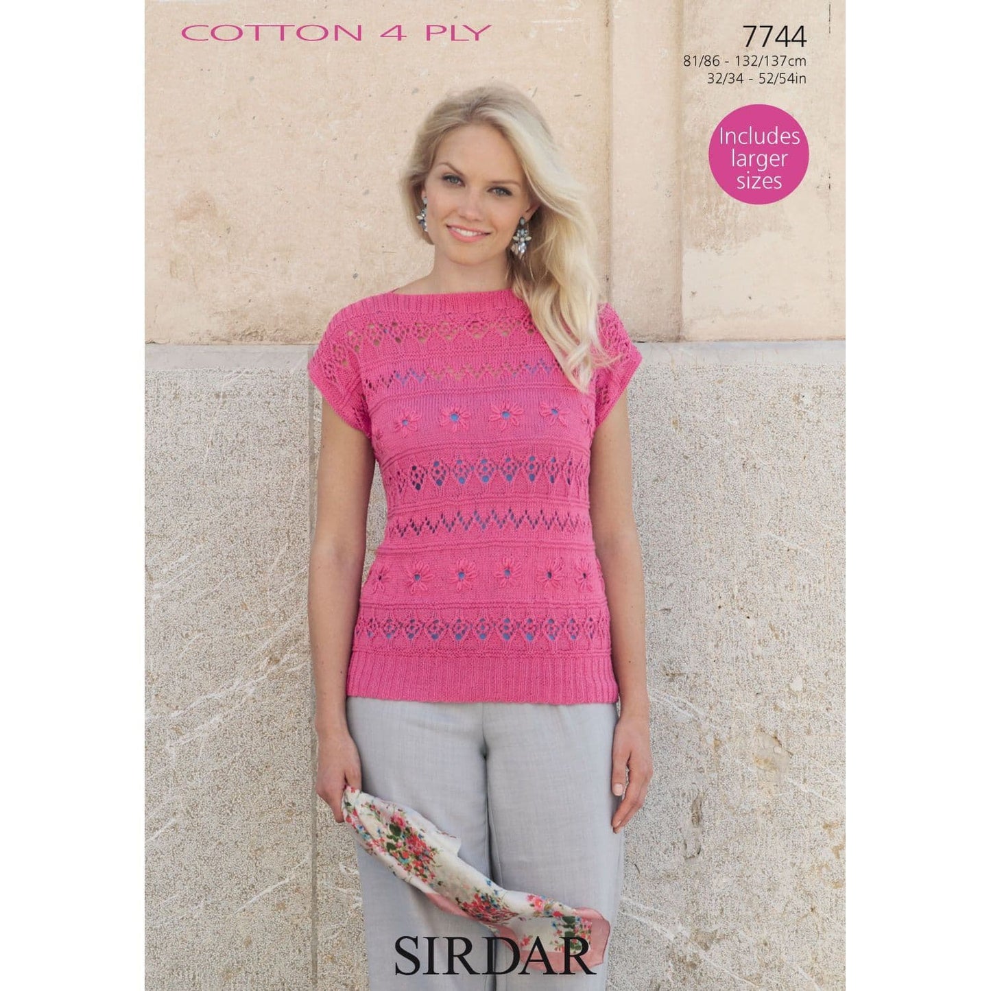 Knitting Pattern 7744 - Top in Cotton 4 Ply