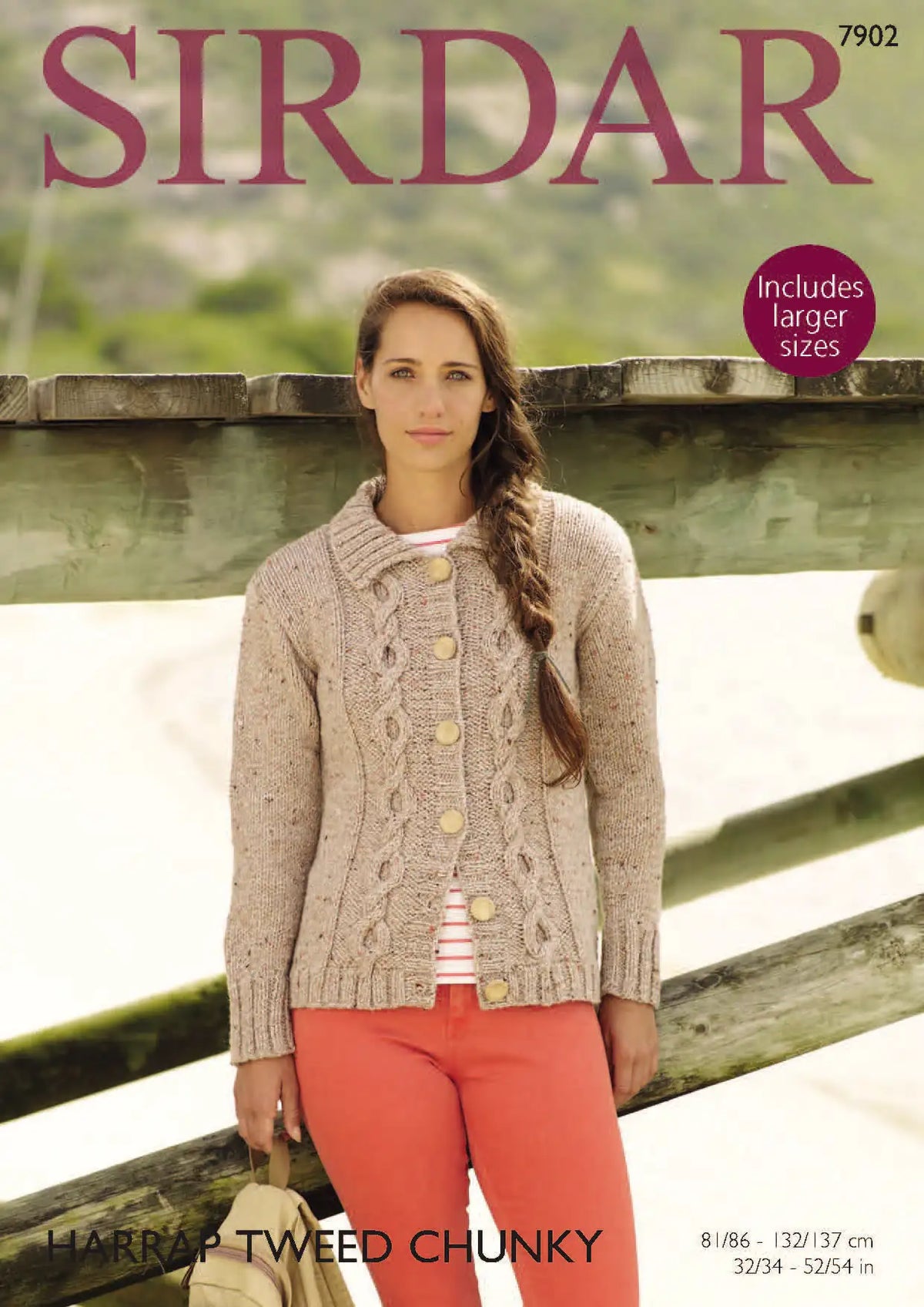 Knitting Pattern 7902 - Cardigan in Harrap Tweed Chunky