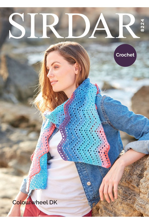 Crochet Pattern No 8224 - Scarf in Colourwheel DK
