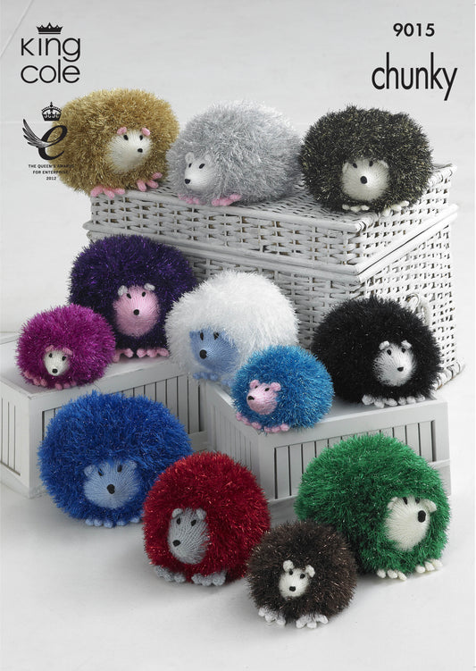 BEST SELLER - Knitting Pattern 9015 - Hedgehog Knitted with Tinsel Chunky & Dollymix DK