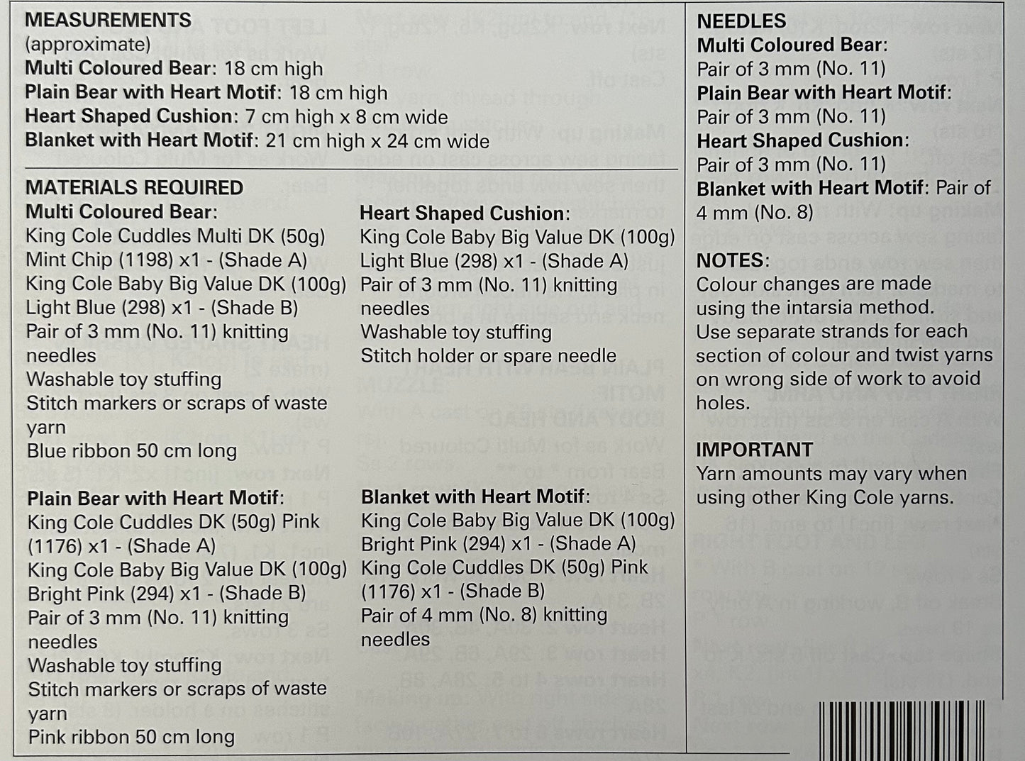 Knitting Pattern 9017 - Cuddles Bears, Blanket & Cushion in DK