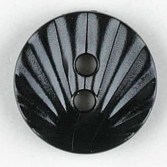2 Hole Button - 13mm - Shell effect - Black
