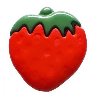 Button with Shank - 15mm - Ripe Strawberry