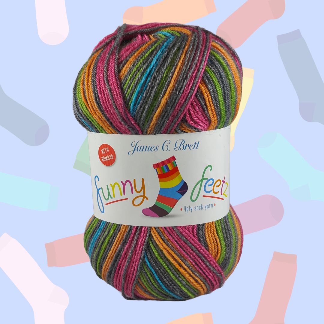 FUNNY FEETZ WITH BAMBOO 4PLY 100g - More Colours Available
