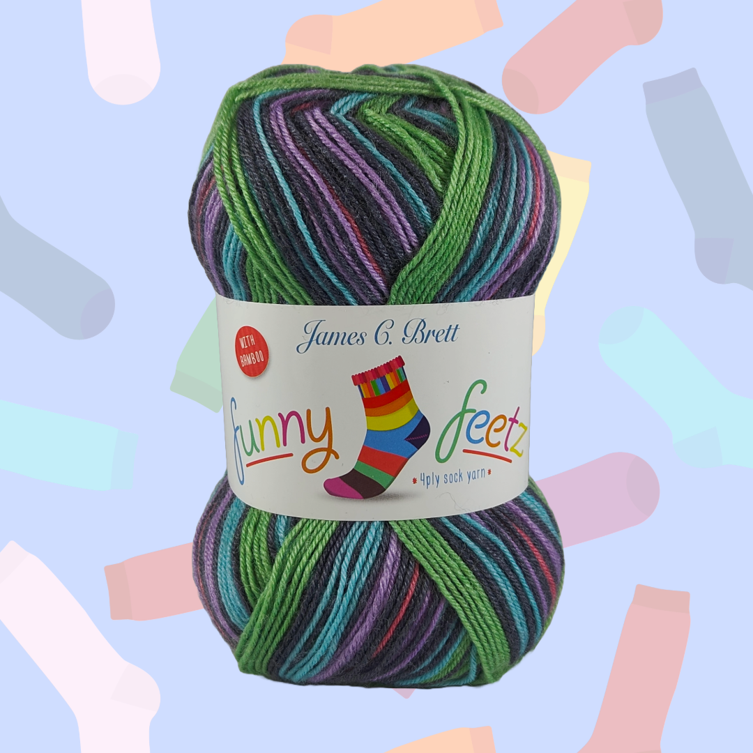 FUNNY FEETZ WITH BAMBOO 4PLY 100g - More Colours Available