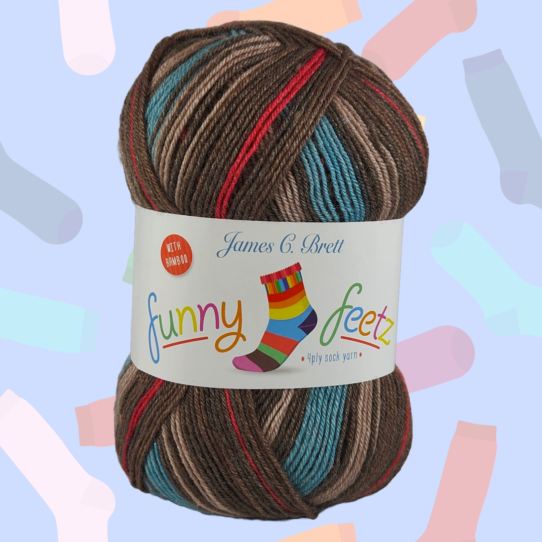 FUNNY FEETZ WITH BAMBOO 4PLY 100g - More Colours Available