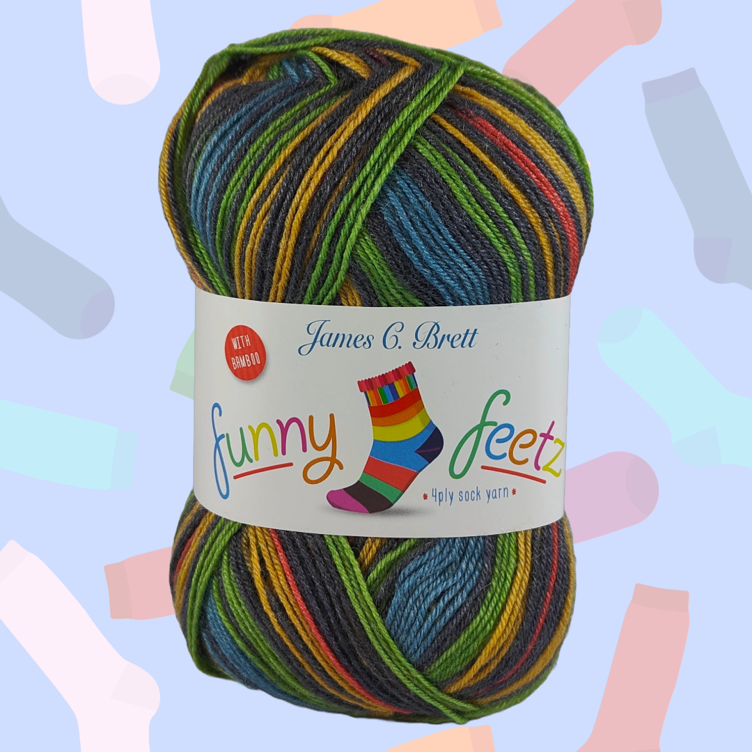 FUNNY FEETZ WITH BAMBOO 4PLY 100g - More Colours Available