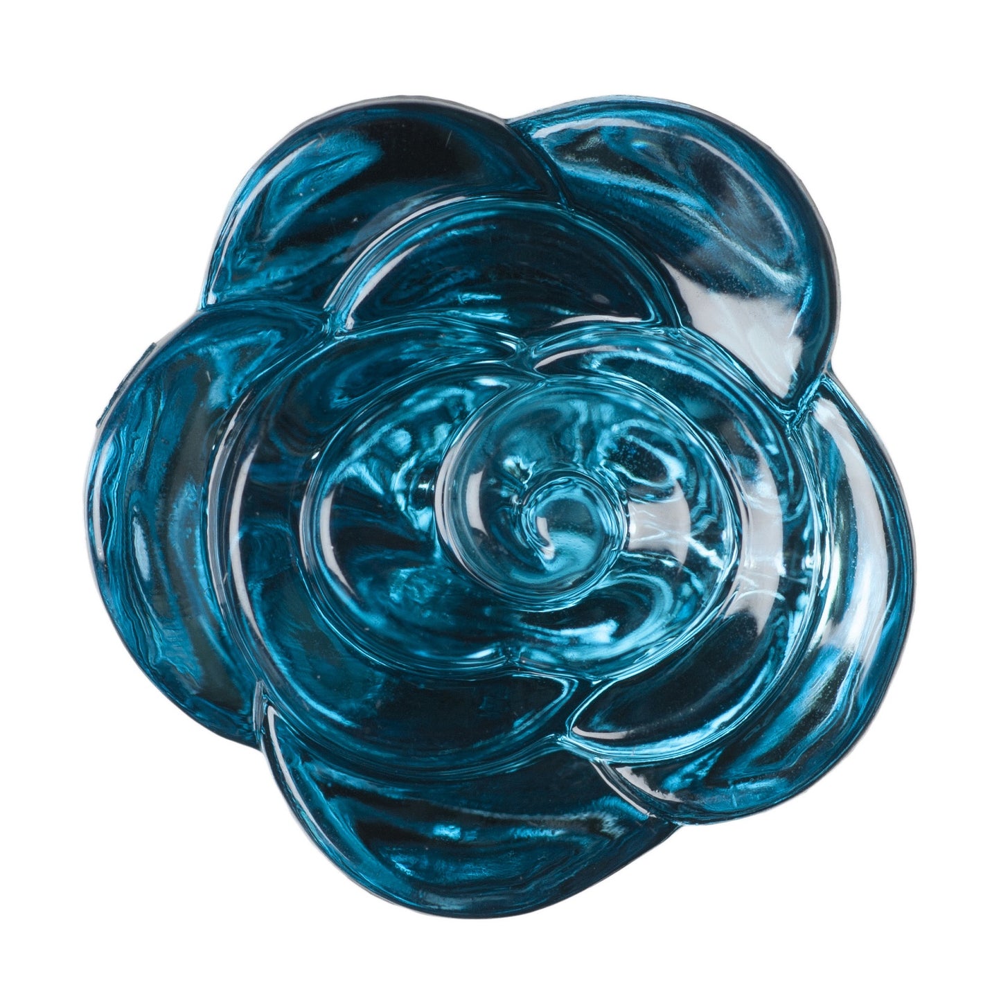 Button with Shank - 18mm - Glass Rose - Turquoise