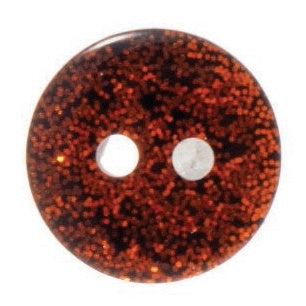 2 Hole Button - 12mm - Orange Glitter